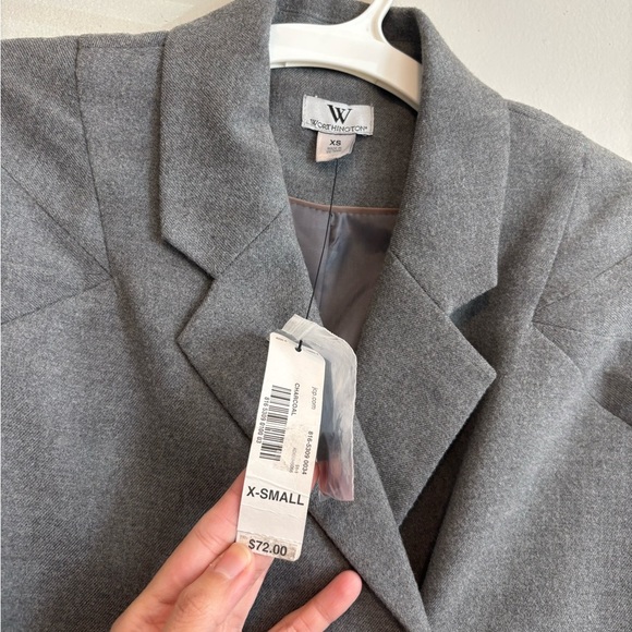 Gray Button Down Office Siren Top with‎ Cape - Size Extra Small - Picture 3 of 7